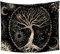hocadon Baum des Lebens Wandteppich Aesthetic Schlafzimmer Wand Psychedelic Wandtuch Schwarz Crème Sonne Mond Wandteppich Wandbehang, 150 x 130cm(59 x 51 Zoll)