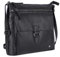 LEDERBUCK Shirley Damen-Crossbody-Handtasche und Geldbörse, weiches Echtleder, überkreuzte Schultertasche (Valentinstagsgeschenk), Schwarz, Large