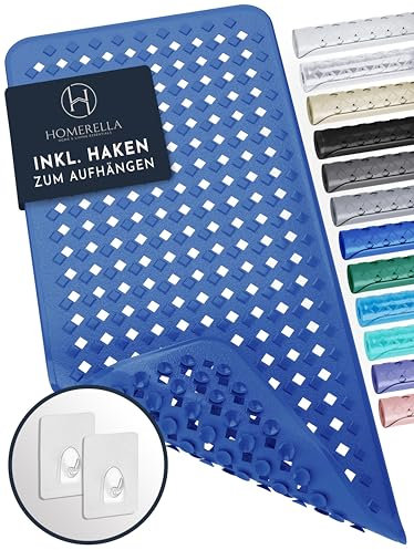 Homerella Badewannenmatte rutschfest Hautsensitiv 88x39cm, INKL. AUFHÄNGUNG | Antirutschmatte Badewanne BPA frei | Duschmatte schimmelresistent & maschinenwaschbar | Badematte rutschfest