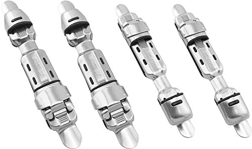 TAODAN 4PCS Stainless Steel Deck Wheel Clamps Adjustable Fishing Reel Seat Deck Wheel Rod Clip DIY Fishing Accessory, S6+S7
