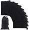 nbeads 12 Stück Drawstring Aufbewahrungstasche, 20x12cm Schwarz Nylon Taschen Polyester Kordelzugbeutel mit Toggle Geschenktaschen Schmuckbeutel für Sport Home Reise Schmuck Süßigkeiten Aufbewahrung