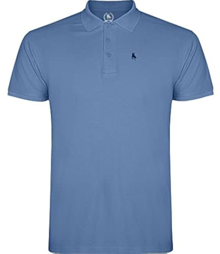 S&C - Polo Uomo Manica Corta 100% Cotone, Tinta Unita, Stile Casual, 3 Bottoni, Design Spagnolo, Tessuto Pique, Regular Fit, Consultare la Taglia, Blu (Riviera), L