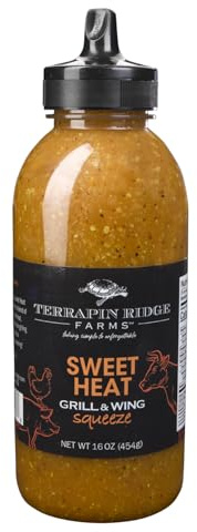 Terrapin Ridge Farms Sweet Heat Grill and Wing Squeeze – Tangy Mustard Citrus Sauce for BBQ, Pork, Poultry, and Wings – 16 Ounce – 1 Count