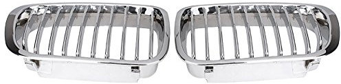 Three T FSFY Rejilla de rejilla central para capó delantero para BMW E46 4 puertas Sedan 320i 323i 325i 328i 330i 1998-2001, cromado