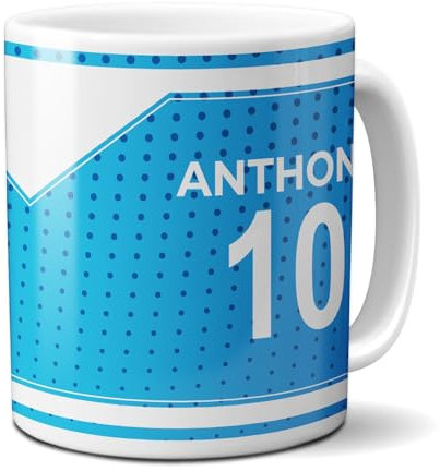 Mug club de football personnalisable avec prénom et numéro · Cadeau fan de foot · Strasbourg