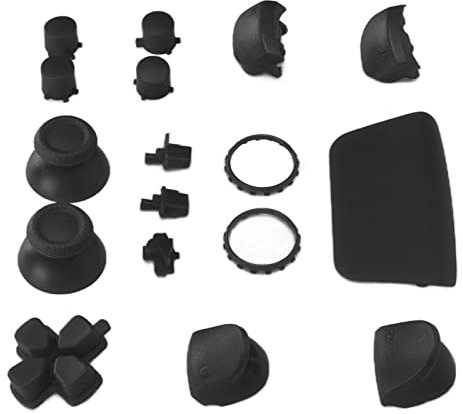 Komplettes Tastenset für PS5, Thumbsticks Tasten R1 L1 R2 L2 ABXY Tasten Controller Ersatzteile für PS5 (Schwarz)