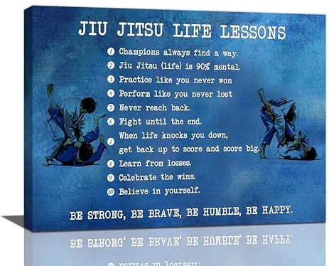 Jiu-Jitsu Wandkunst Jujitsu Lebensunterricht Bilder Wanddekoration Judo Bildungsführer Dekoration Positiv Inspirierende Leinwanddrucke Gemälde Kunstwerk für Badezimmer Küche Schlafzimmer Wohnzimmer