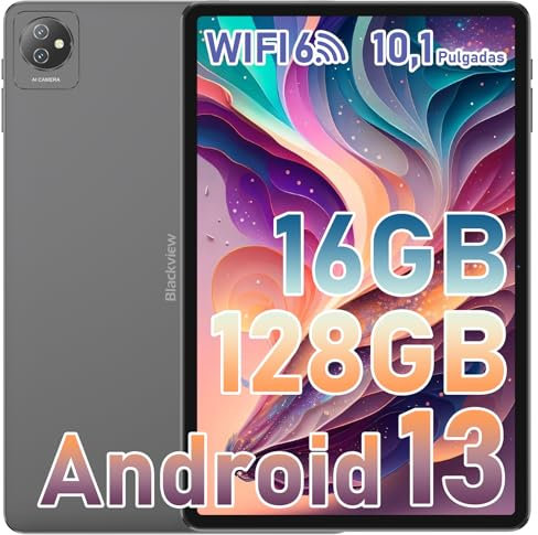 Blackview Tablet 10 Pulgadas Tab70 WiFi Android 13 Tablet 16GB+128GB/2TB SD, WiFi 6 Tablet, BT5.0, 6580mAh Android Tableta, Cámara 5MP+2MP/Type-C/Google GMS 2.0GHz Quad-Core IPS HD+ WiFi Tablet