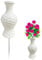Lodou Friedhofs-Blumenvase, Friedhofs-Kunstblumenvase für frische künstliche Blumen, Grabsteine, Kunststoffvasen mit Metallspikes für Grabdekorationen (weiß, 1 Stück)