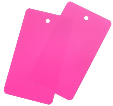 QUARKZMAN 200 Stück Versandanhänger wasserdichte, 9 * 5cm PVC Blanko Kunststoffanhänger Rechteckig für Namensetiketten Kleidung Anhänger Geschenkverpackung, Rosa