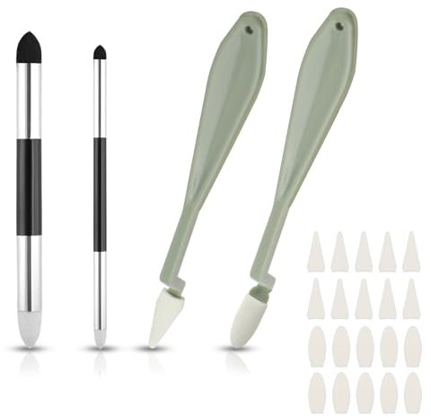 24 Stylos Éponge à Mélanger, Crayon Mélangeur Double Tête avec Tête en Éponge Grattoirs à Croquis Estompe Lavable Éponge à Frotter pour Mettre en Évidence les Détails de l'Ombre