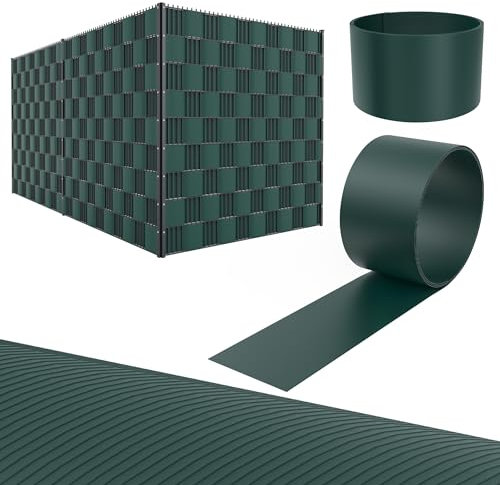LILIIN 10x Sichtschutz Windschutz,Premium Hart PVC Sichtschutzstreifen 2,5m x 19cm für Doppelstabmatten,Garten Doppelstabmattenzaun für Gartenzaun, Balkon, Grün