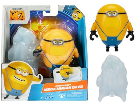 DESPICABLE ME 4, Figura de Minion Dave, Figurita de Acción Que Incluye un Accesorio Único del Minion de Mi Villano Favorito, Tamaño 10 cm, Edad 3 años, Famosa (MN404010)