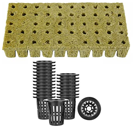 GeRRiT Pflanzkorb-Set, 50 Sets, Würfel, Pflanzkorb mit Netztöpfen für Hydrokultur, Aquaponik, vertikaler Garten