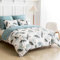 Tokokimo Housse de Couette 220x240 avec 2 Taies d'oreiller 65x65 cm - Magnifique et Romantique de Plumes - Parure de lit 220x240 Adulte - 100% Microfibre Parure Couette avec Fermetures éclair, Vert