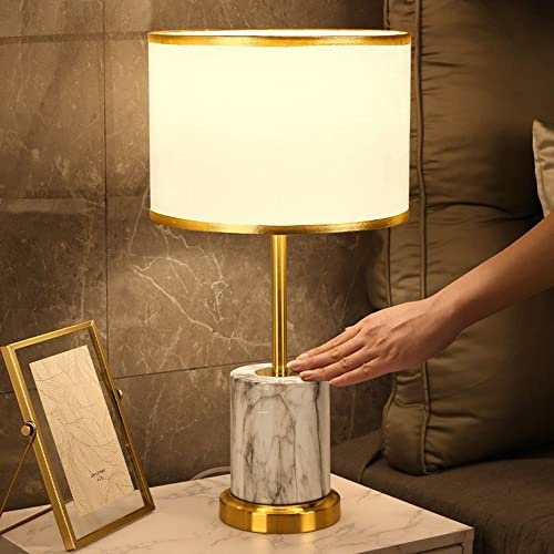 Mengjay Tischlampe Keramik Tischleuchte Lampe für Nachttisch Beistelltisch Nachttischlampe Stoffschirm E27 Vintage Retro Lustig (Weiß)