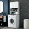 Dmora - Armoire Polyvalente à 2 Portes Bellona, Meubles multifonctionnels, Casier à Chaussures, Support à Chaussures pour Armoire, 65x60h184 cm, Blanc et Noyer