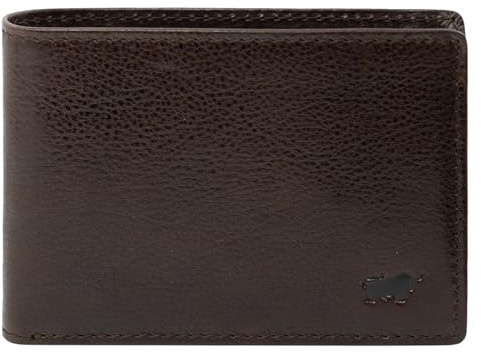 BRAUN BÜFFEL - Kleine RFID Geldbörse Arezzo - 4 Kartenfächer aus echtem Rindleder Schlichtes Design - Edles Braun