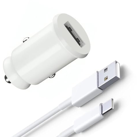 KP TECHNOLOGY Car Charger For Nokia G22 / G21 / G11 / Nokia G50 G60 / Nokia G10 G20-18W USB C Fast Car Charger Adapter with (TYPE C Data Cable + Adapter) (WHITE)