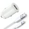 KP TECHNOLOGY Car Charger For Nokia G22 / G21 / G11 / Nokia G50 G60 / Nokia G10 G20-18W USB C Fast Car Charger Adapter with (TYPE C Data Cable + Adapter) (WHITE)