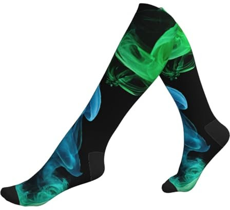 YBAZYBXY Bunte Kompressionsstrümpfe für Damen und Herren (kniehoch, breite Wade, bunt, lustig, niedlich, beste Stützstrümpfe für Laufen, Sport, Reisen, Flug, Krankenschwester, Schwangerschaft), 2,