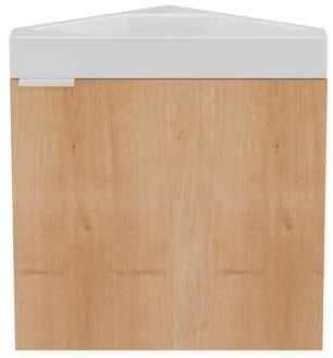 Vente-unique-Mueble Flotante esquinero con Lavabo en Color Natural Claro - 56 cm - MANODO