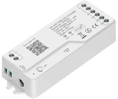 BTF-LIGHTING 2.4G WiFi SPI RGB LED Steuerung DR03W Unterstützt RF-Fernbedienung Tuya/Smart Life APP Steuerung Sprachsteuerung von Drittanbietern für WS2811 WS2812B WS2813 WS2815 usw. RGB LED Streifen