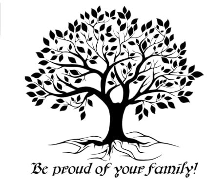 Autocollant mural en vinyle Soyez fier de votre arbre généalogique de vie Citation Stickers muraux Décoration de la maison pour tête de lit de chambre-L-67x68cm-Black