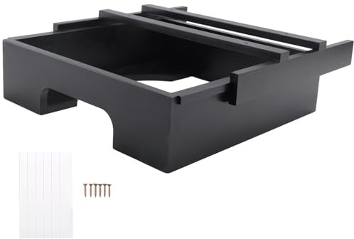 PPcdfre Distributeur D'Assiettes en Papier de 10 Pouces, Support D'Assiettes en Bambou sous L'Armoire, Assiette Verticale de Comptoir de Cuisine Noir