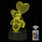 HooJtny 3D Bär Nachtlicht LED Lampe, Geschenk Kinder Freundin, Nachttischlampe, LED-Nachtlicht 16 Farben