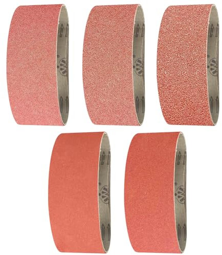 FEIHU Bande abrasive 75 x 510 mm.5 sortes de gravier mixte (3X40 /80/120/180/320).Ensemble de Bandes Abrasives,pour ponceuses à bande, métal,bois,polissage (15 pièces)