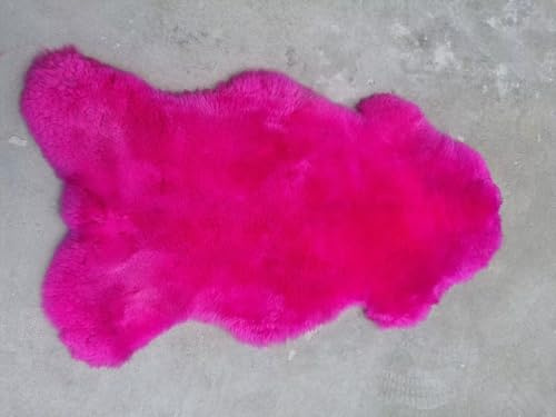 Provellus Premium Merino Schaffell Schaffelle Fell Lammfell Natur geschoren dichte Wolle (Pink Dyed, 120-130cm x 70-75cm)