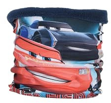 Disney Pixar Cars Schal Kinder | Schlauchschal | Rot und Blau | Geschenke für Jungen | Halstuch | Loop Schal Kinder Winter | Fleece-Schal | Lightning McQueen (Blau)