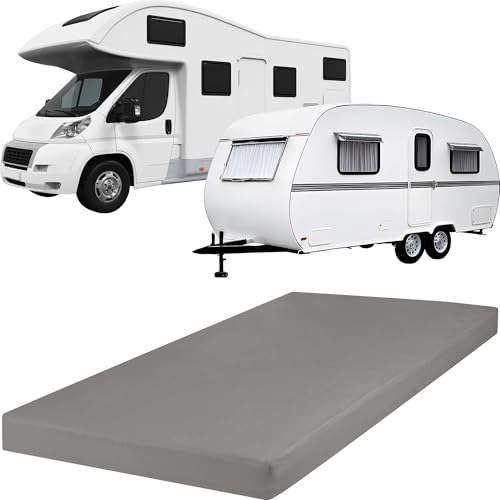 REDBEST Spannbettlaken Pittsburgh für Wohnwagen, Wohnmobil und Boot Single-Jersey hellgrau Größe 90x190 cm - 100x200 cm