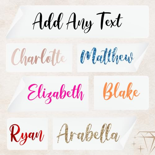 Personalised Vinyl Name Decal | 33 Colours | Elegant Font | Perfect for Laptops Tumblers Organising Wall Stickers | Vinyl Decal | Custom Business Labels | Calligraphy Stickers