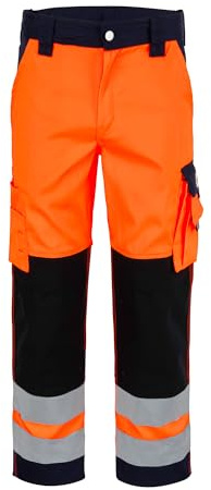 Generisch CraftGear Arbeitshose Herren - Arbeitshosen Männer Orange Verstärkt mit Cordura Knieschutz Reflektierend mit Cargo-Taschen für Handwerker Warnhose