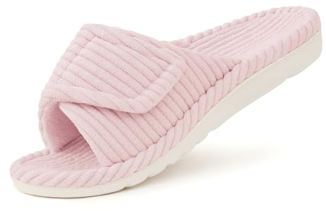 Litfun Arch Support Slippers Women Orthopedic House Slippers | Plantar Fasciitis Slippers, Ergonomic Footbed, Adjustable Hook and Loop Straps, Soft Memory Foam Cushioning