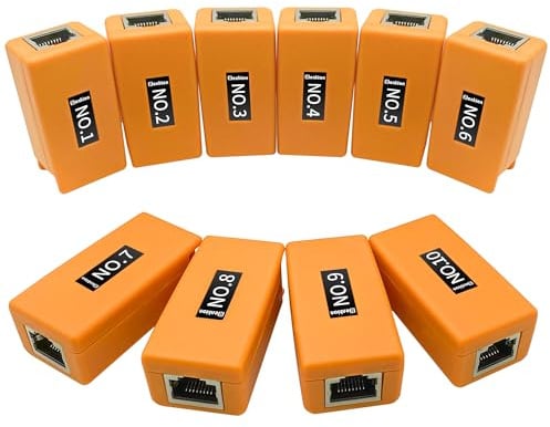 Henkion Netzwerkkabel-Testbox für CCTV-Kameratester Remote-Kit,Netzwerkkabel- Tester Nr. 255, Leitungsgerätezubehör,Erkennen von RJ45-Netzwerkkabeltester für CCTV-Tester,Kameratester,OTDR (NO.1-NO.10)