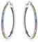 CYMYSS Ohrringe Silber 925 Creolen Silber 925 Silber Ohrringe Damen 925 Kleine Creolen Silber 925 Sterling Silber Ohrringe Hoop Earrings Earrings For Women (Regenbogen-Farbverlauf)