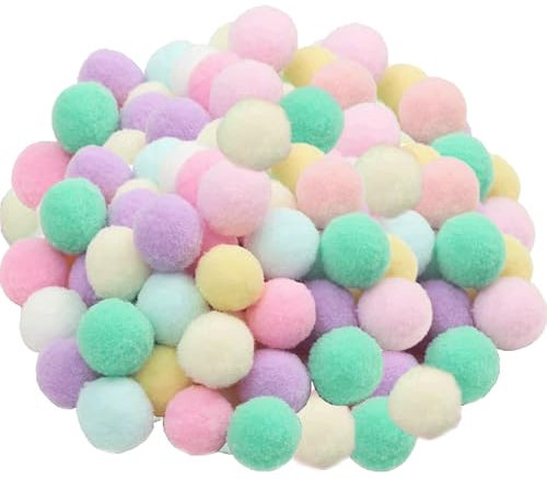 Barlone Pompons zum Basteln, 100 Stück 3cm Bunt Groß Pompons zum Basteln, Filzkugeln Bunt, Bommel zum Basteln für Lustige DIY Kreative Handwerk, Feine Haar-Accessoires, Partydekoration