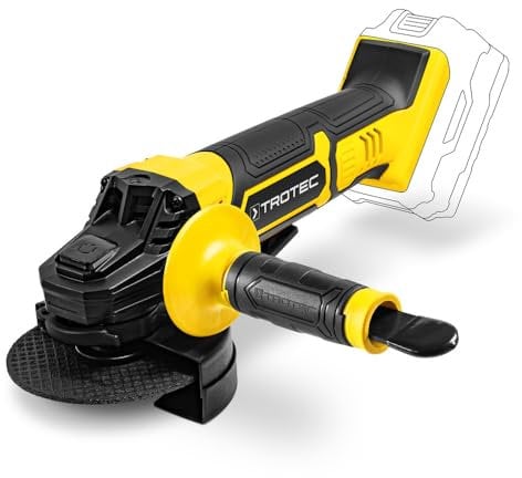 TROTEC Akku-Winkelschleifer PAGS 21-115 NB – ohne Akku, 10.000 U/min, 115 mm Scheibendurchmesser, inkl. Schnellladegerät und Transportkoffer