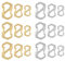 18pcs Double Opening Lobster Clasp, Silver & Gold Chain Necklace Shortener Clasp Stainless Steel Bracelet Clasps and Closures S Lock Jewelry Clips Connectors for DIY Jewelry Making