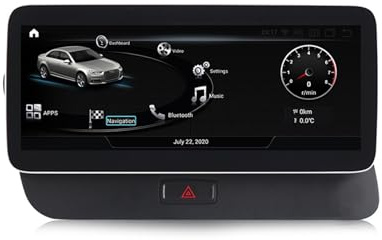 Android 14 Autoradio 12.3 Pulgadas Radio Coche con Pantalla Táctil para Audi Q5 2009-2017,GPS BT WiFi USB WiFi DSP Reproductor de Pantalla Mandos Volante