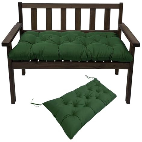 JORTUIO Bankauflage Sitzkissen Gartenkissen Bankkissen 90x50/100x50/110x50/120x50cm, Sitzkissen Dicke 8cm,Sitzauflagen Loungekissen Sitzpolster Auflage für Bänke/Gartenbank(Dunkelgrün,90x50cmx8cm)