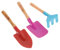 FUNNETOYU 3 Piezas Herramientas de Jardinería para Juguete de Playa y Rastrillo y Palas Mango para Exterior y Actividades Infantiles