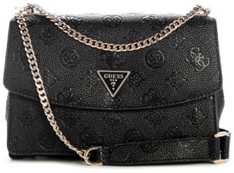 GUESS Schultertasche Umhängetasche Cresidia II Convertible Xbody Flap Bag Black Logo schwarz