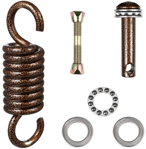 Egg Chair Spring Hook, Heavy-duty Coffee Color Spring Hook Set for Single Hammock Chair Suspension, Replacement Swing Fixings with Outdoor Garden Hanging Accessories