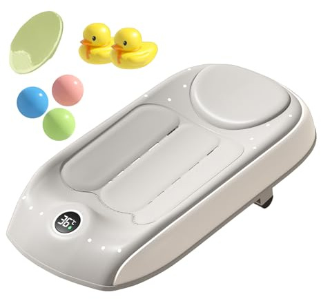 Kinder Badewannensitz Badesitz mit Temperaturmessfunktion | Kinderbadewanne mit dreistufiger Höhenverstellbarkeit Für Kinder, den Heimgebrauch, auf Reisen, im Hotel, am und unter der