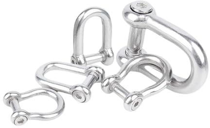 Manilles Dee droites M5 M6 M8 M10 M12, courtes, en acier inoxydable 304, vis à douille hexagonale, crochets de manille D, gréement bateau(D-M5-1Pcs)