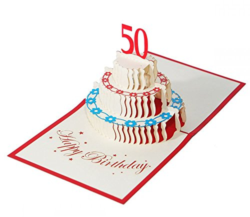 3D KARTE Zum 50. Geburtstag I Pop-Up Karte als Geburtstagskarte I Klappkarte als Geldgeschenk, Glückwunschkarte, Geschenk